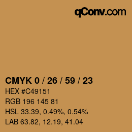 Color code: CMYK 0 / 26 / 59 / 23 | qconv.com