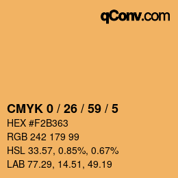 Color code: CMYK 0 / 26 / 59 / 5 | qconv.com