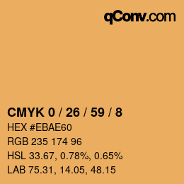 カラーコード: CMYK 0 / 26 / 59 / 8 | qconv.com