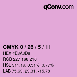 カラーコード: CMYK 0 / 26 / 5 / 11 | qconv.com