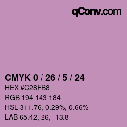 颜色代码: CMYK 0 / 26 / 5 / 24 | qconv.com