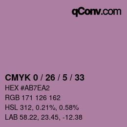 Farbcode: CMYK 0 / 26 / 5 / 33 | qconv.com