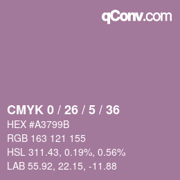 Farbcode: CMYK 0 / 26 / 5 / 36 | qconv.com