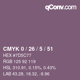 Color code: CMYK 0 / 26 / 5 / 51 | qconv.com