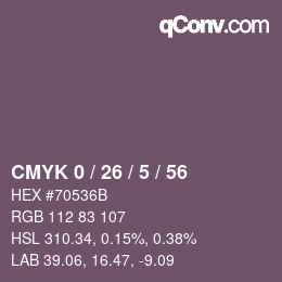 Color code: CMYK 0 / 26 / 5 / 56 | qconv.com