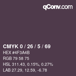 Color code: CMYK 0 / 26 / 5 / 69 | qconv.com