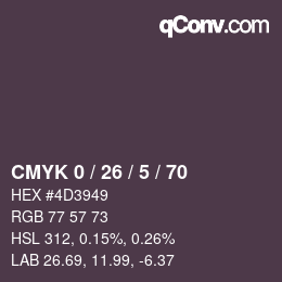 Color code: CMYK 0 / 26 / 5 / 70 | qconv.com