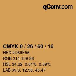 Color code: CMYK 0 / 26 / 60 / 16 | qconv.com