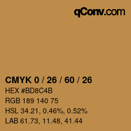 Color code: CMYK 0 / 26 / 60 / 26 | qconv.com