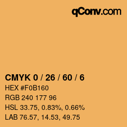 Color code: CMYK 0 / 26 / 60 / 6 | qconv.com