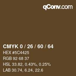 カラーコード: CMYK 0 / 26 / 60 / 64 | qconv.com