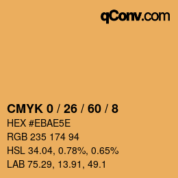 Farbcode: CMYK 0 / 26 / 60 / 8 | qconv.com