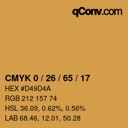 Código de color: CMYK 0 / 26 / 65 / 17 | qconv.com