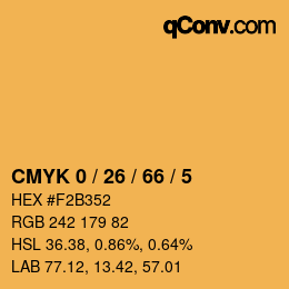 Color code: CMYK 0 / 26 / 66 / 5 | qconv.com