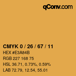 Color code: CMYK 0 / 26 / 67 / 11 | qconv.com