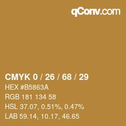 Color code: CMYK 0 / 26 / 68 / 29 | qconv.com