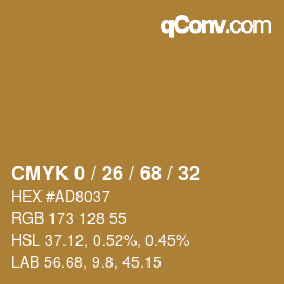 Color code: CMYK 0 / 26 / 68 / 32 | qconv.com