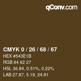 カラーコード: CMYK 0 / 26 / 68 / 67 | qconv.com