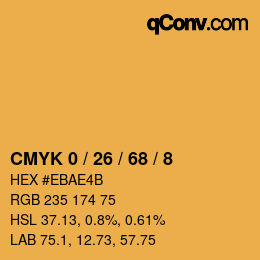Color code: CMYK 0 / 26 / 68 / 8 | qconv.com