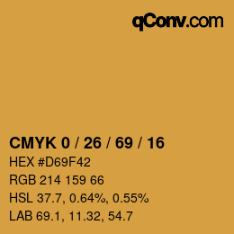 Color code: CMYK 0 / 26 / 69 / 16 | qconv.com