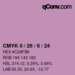 颜色代码: CMYK 0 / 26 / 6 / 24 | qconv.com