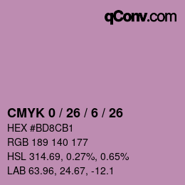 カラーコード: CMYK 0 / 26 / 6 / 26 | qconv.com