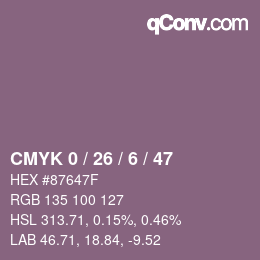 Color code: CMYK 0 / 26 / 6 / 47 | qconv.com