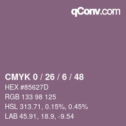 カラーコード: CMYK 0 / 26 / 6 / 48 | qconv.com