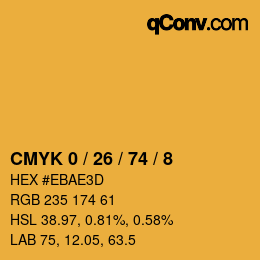 カラーコード: CMYK 0 / 26 / 74 / 8 | qconv.com
