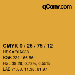 Color code: CMYK 0 / 26 / 75 / 12 | qconv.com