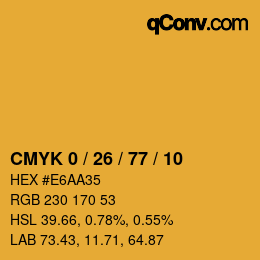 Color code: CMYK 0 / 26 / 77 / 10 | qconv.com