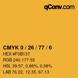 Color code: CMYK 0 / 26 / 77 / 6 | qconv.com