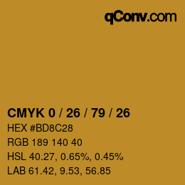 Color code: CMYK 0 / 26 / 79 / 26 | qconv.com