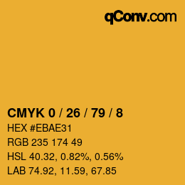 Color code: CMYK 0 / 26 / 79 / 8 | qconv.com