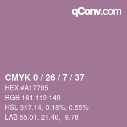 カラーコード: CMYK 0 / 26 / 7 / 37 | qconv.com