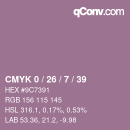 Color code: CMYK 0 / 26 / 7 / 39 | qconv.com