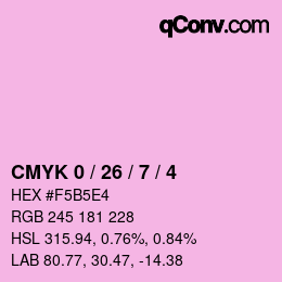 カラーコード: CMYK 0 / 26 / 7 / 4 | qconv.com