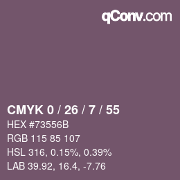 カラーコード: CMYK 0 / 26 / 7 / 55 | qconv.com