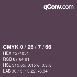 Color code: CMYK 0 / 26 / 7 / 66 | qconv.com