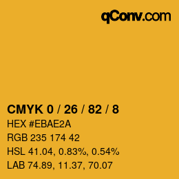 カラーコード: CMYK 0 / 26 / 82 / 8 | qconv.com