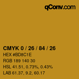 Color code: CMYK 0 / 26 / 84 / 26 | qconv.com