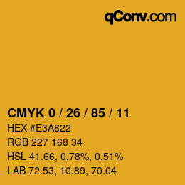 Color code: CMYK 0 / 26 / 85 / 11 | qconv.com