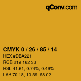 颜色代码: CMYK 0 / 26 / 85 / 14 | qconv.com