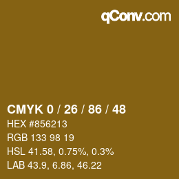 Código de color: CMYK 0 / 26 / 86 / 48 | qconv.com