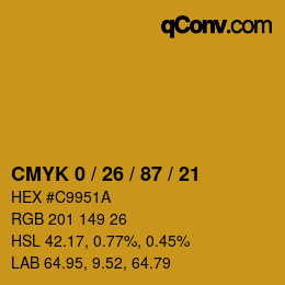 Color code: CMYK 0 / 26 / 87 / 21 | qconv.com