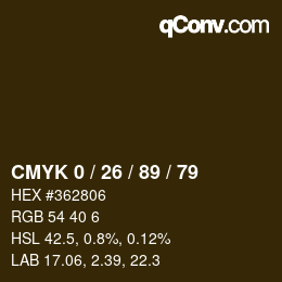 カラーコード: CMYK 0 / 26 / 89 / 79 | qconv.com