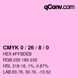 カラーコード: CMYK 0 / 26 / 8 / 0 | qconv.com