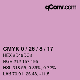 Farbcode: CMYK 0 / 26 / 8 / 17 | qconv.com