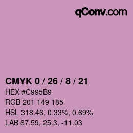 Color code: CMYK 0 / 26 / 8 / 21 | qconv.com
