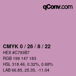 Color code: CMYK 0 / 26 / 8 / 22 | qconv.com